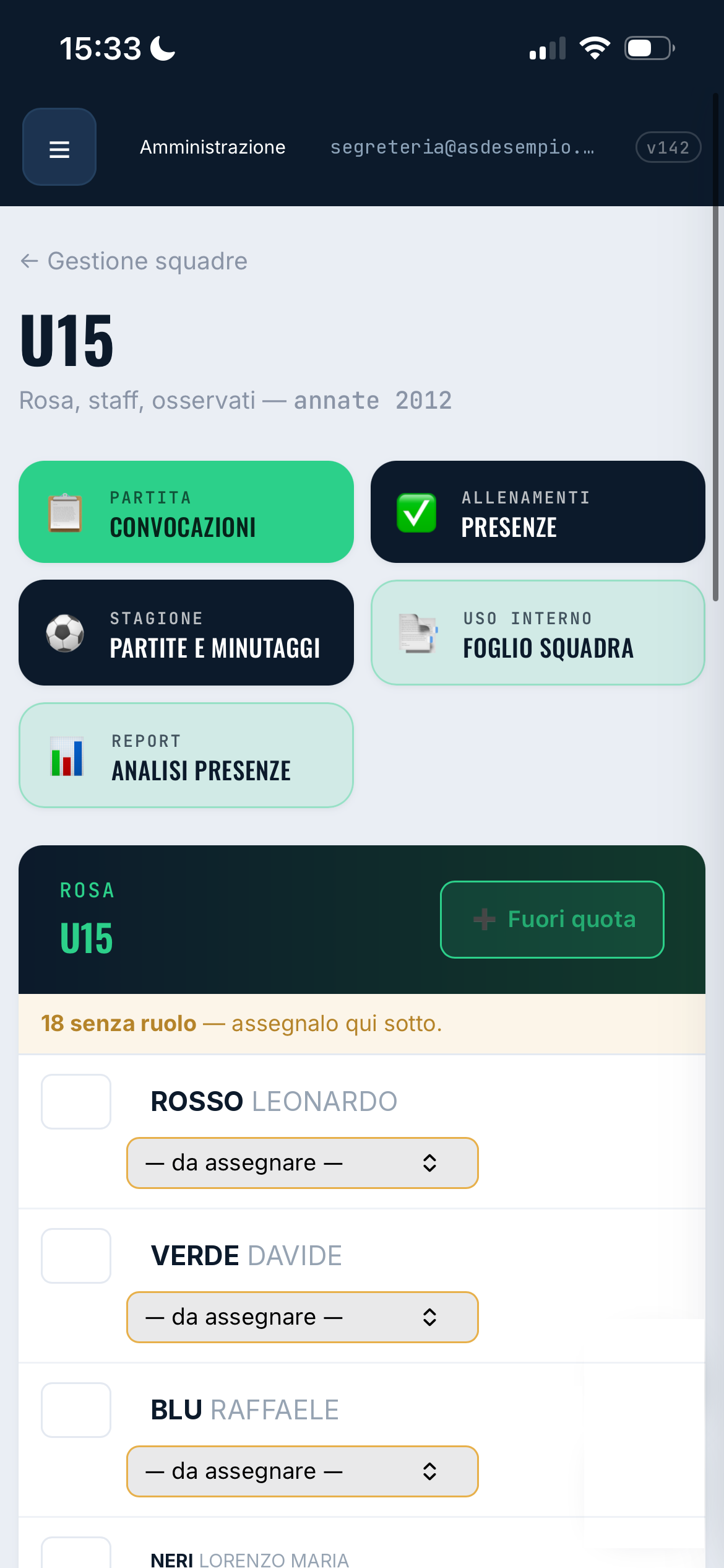 Dmetriq — convocazioni e presenze